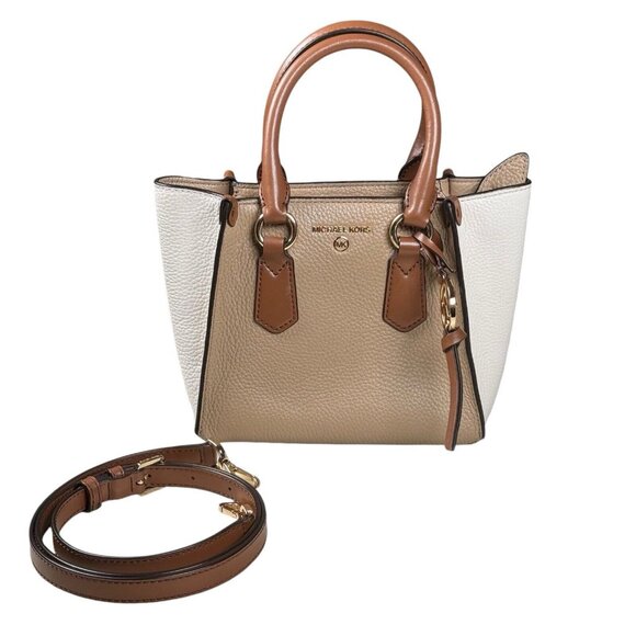 Michael Kors Kris Small‎ Colorblock Pebbled Leather Satchel Crossbody - Picture 1 of 12